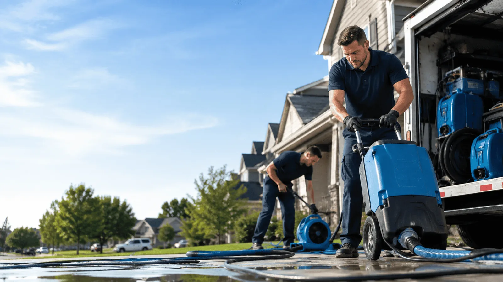 Burst Pipe Damage Cleanup being performed in Gwynedd Valley, PA